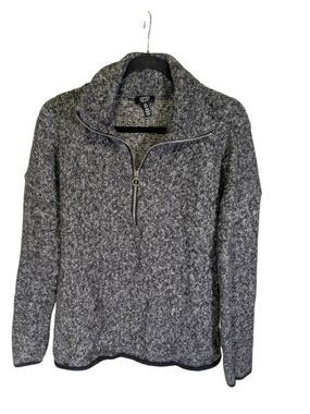 JONES NEW YORK SIGNATURE Gray 1/4 Zip Pullover Sweater Size L